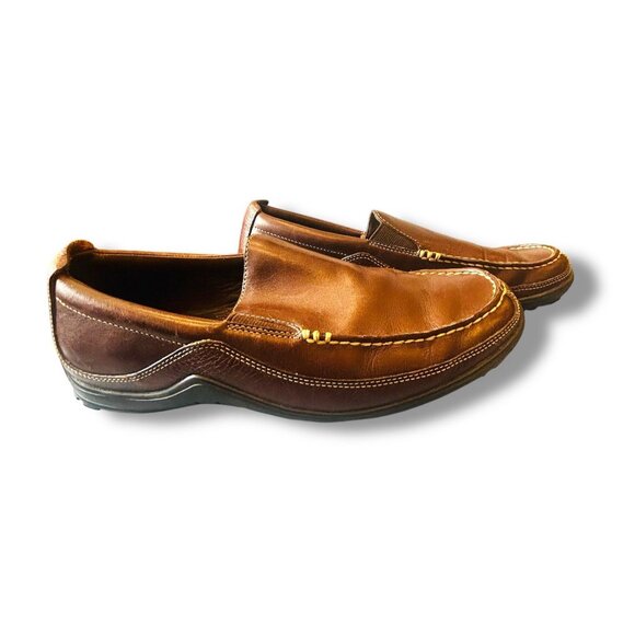 Cole Haan Mens Brown Leather Driving Loafers Vibram Sole Comfort Slip-On Sz 8.5 - Picture 12 of 15